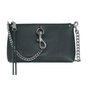 Rebecca Minkoff Megan Leather Crossbody Chain Green Bag NWT